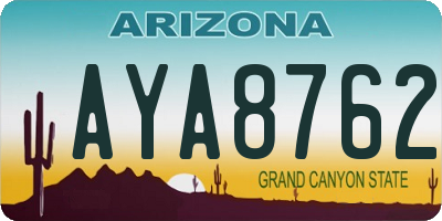 AZ license plate AYA8762