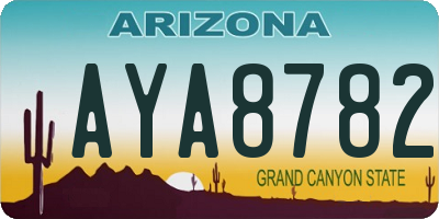 AZ license plate AYA8782