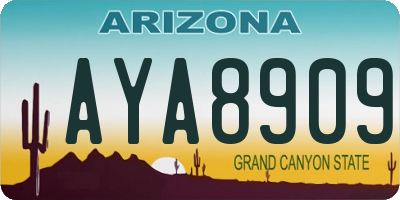 AZ license plate AYA8909