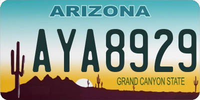 AZ license plate AYA8929