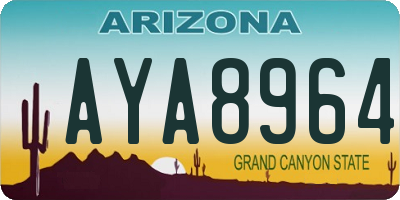 AZ license plate AYA8964