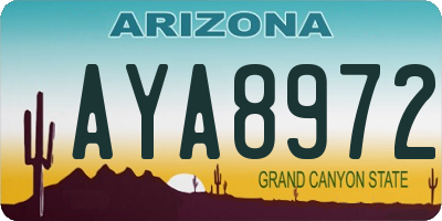 AZ license plate AYA8972