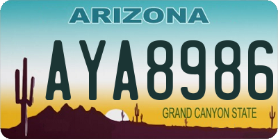 AZ license plate AYA8986