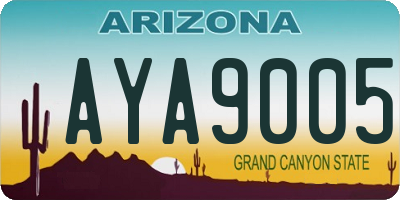 AZ license plate AYA9005