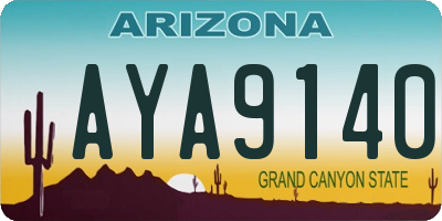 AZ license plate AYA9140