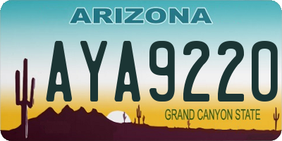 AZ license plate AYA9220