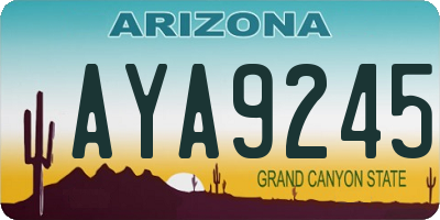 AZ license plate AYA9245