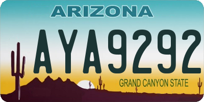 AZ license plate AYA9292