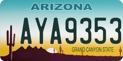 AZ license plate AYA9353