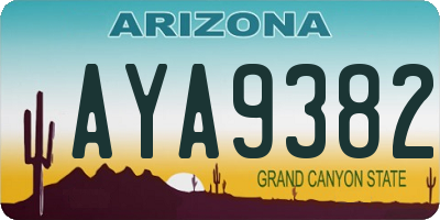 AZ license plate AYA9382
