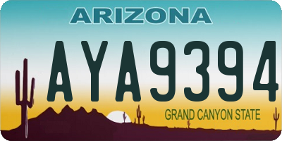 AZ license plate AYA9394