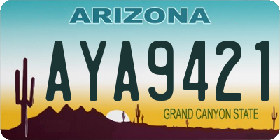 AZ license plate AYA9421