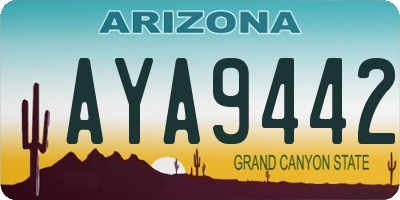 AZ license plate AYA9442