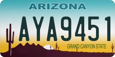 AZ license plate AYA9451