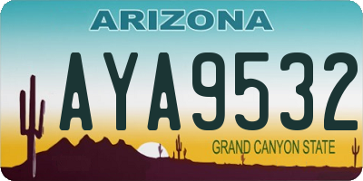 AZ license plate AYA9532