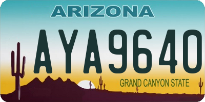 AZ license plate AYA9640