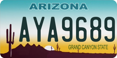AZ license plate AYA9689