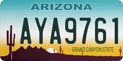 AZ license plate AYA9761