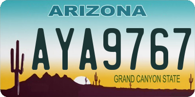 AZ license plate AYA9767