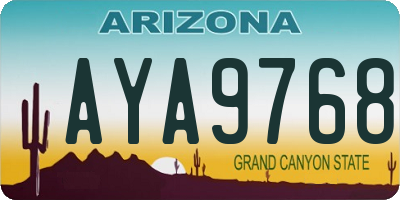 AZ license plate AYA9768