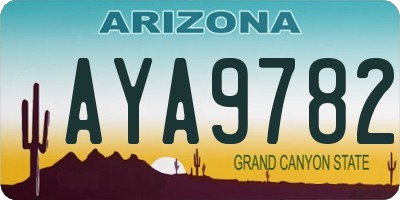 AZ license plate AYA9782