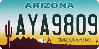 AZ license plate AYA9809