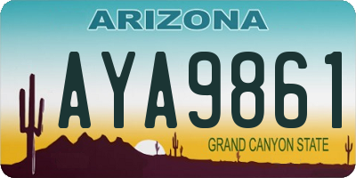 AZ license plate AYA9861