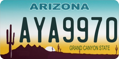 AZ license plate AYA9970