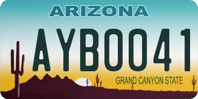 AZ license plate AYB0041