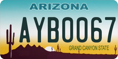 AZ license plate AYB0067