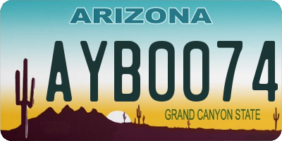 AZ license plate AYB0074