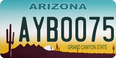 AZ license plate AYB0075