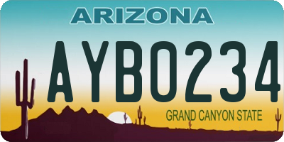 AZ license plate AYB0234