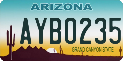 AZ license plate AYB0235