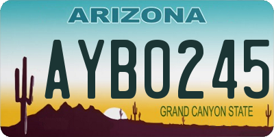 AZ license plate AYB0245