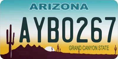 AZ license plate AYB0267