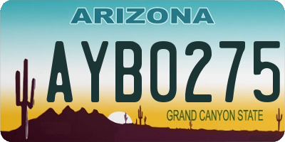 AZ license plate AYB0275