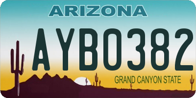 AZ license plate AYB0382