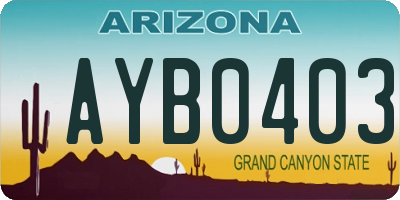 AZ license plate AYB0403