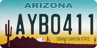 AZ license plate AYB0411
