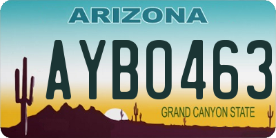 AZ license plate AYB0463