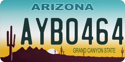 AZ license plate AYB0464