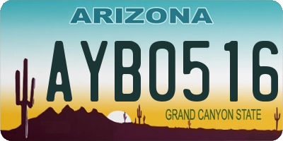 AZ license plate AYB0516