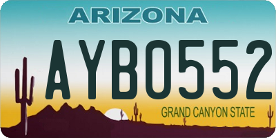 AZ license plate AYB0552
