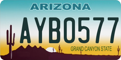 AZ license plate AYB0577