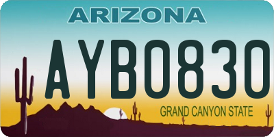 AZ license plate AYB0830