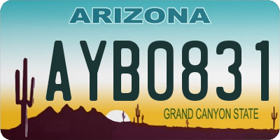 AZ license plate AYB0831