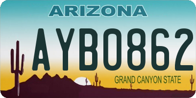 AZ license plate AYB0862