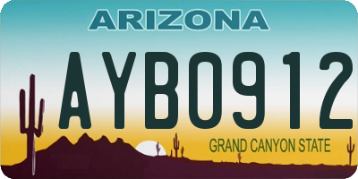 AZ license plate AYB0912