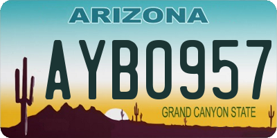 AZ license plate AYB0957